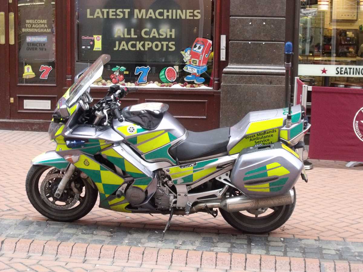 WMAS NHS motorbike on New Street (January 2011)